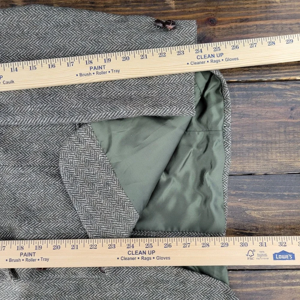 Robert Stock Classics Men's Tweed‎ Sport Coat Blazer Olive Herringbone Wool 42S